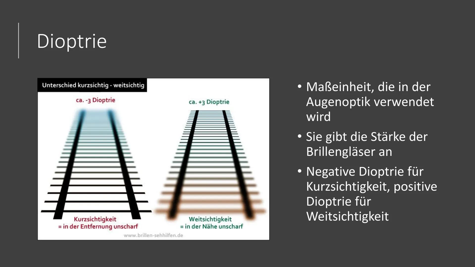 Präsentation
Die Brille
Zube Gliederung
1.
Geschichte
2. Arten von Brillen
3.
Fehlsichtigkeit
4.
5.
6. Quellen
Funktion der Brille
Dioptrien