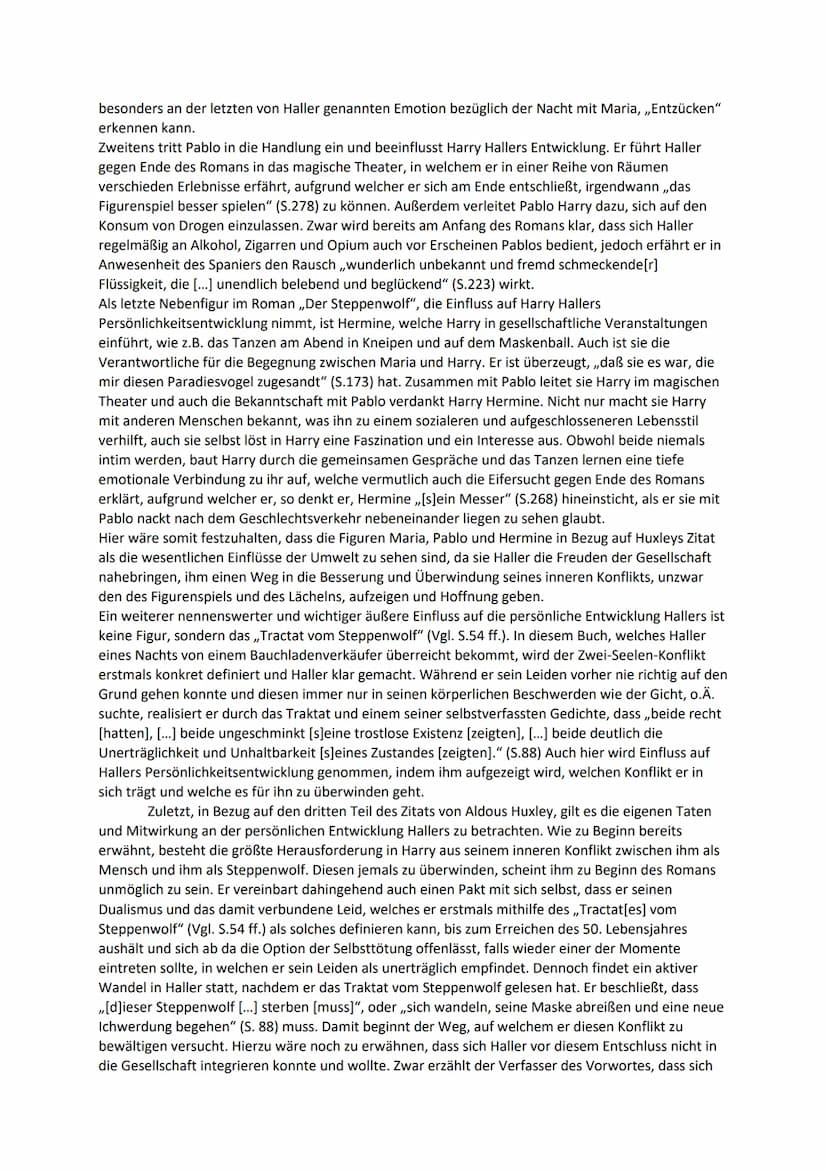 Vergleichende Arbeit Steppenwolf - Goldner Topf - Übung
Kann man die Komplexität der menschlichen Psyche und der individuellen Persönlichkei