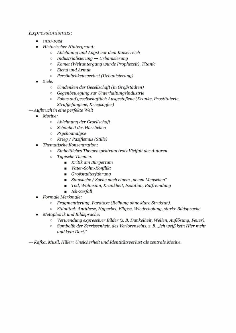 Deutsch Lernzettel:
Zusammenfassung des Kursheftes:
Epochenübersicht:
Aufklärung:
• 1720-1800
• Historischer Hintergrund:
  • Pest
  • 30 Jä