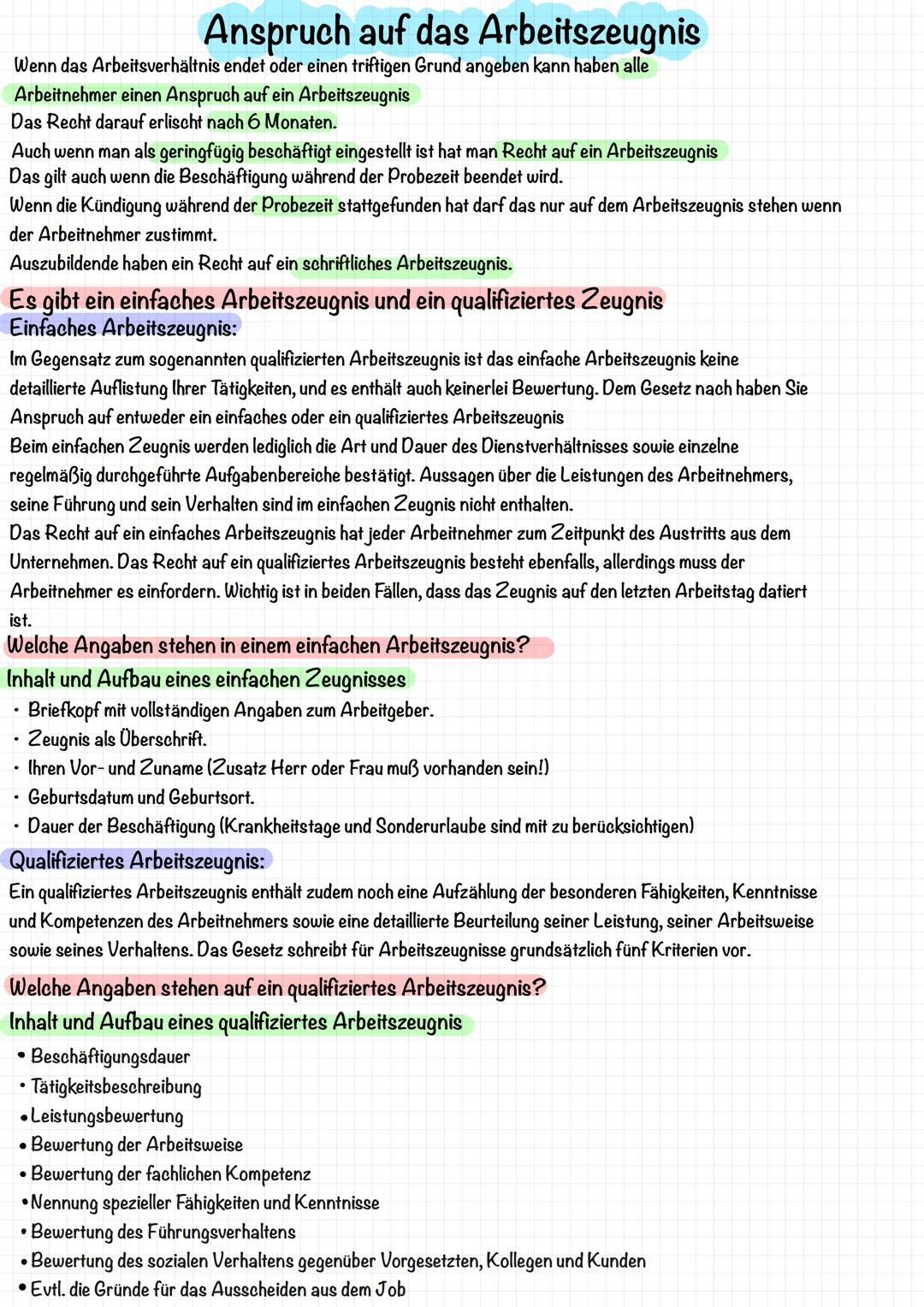 Arbeitszeugnis
Strittige Fälle: Ihre Rechte als Arbeitnehmer
Ansprüche des Arbeitnehmers gegen den
Arbeitgeber im Allgemeinen:
Schadensersat