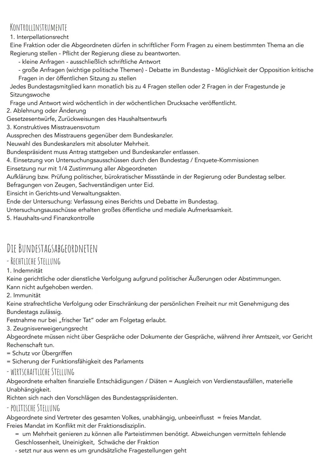 BUNDESTAG
- direkt von der Bevölkerung gewählte Repräsentanten
598 Abgeordnete aus 299 Wahlkreisen und 299 Landeslisten
- Vorsitz erhält der