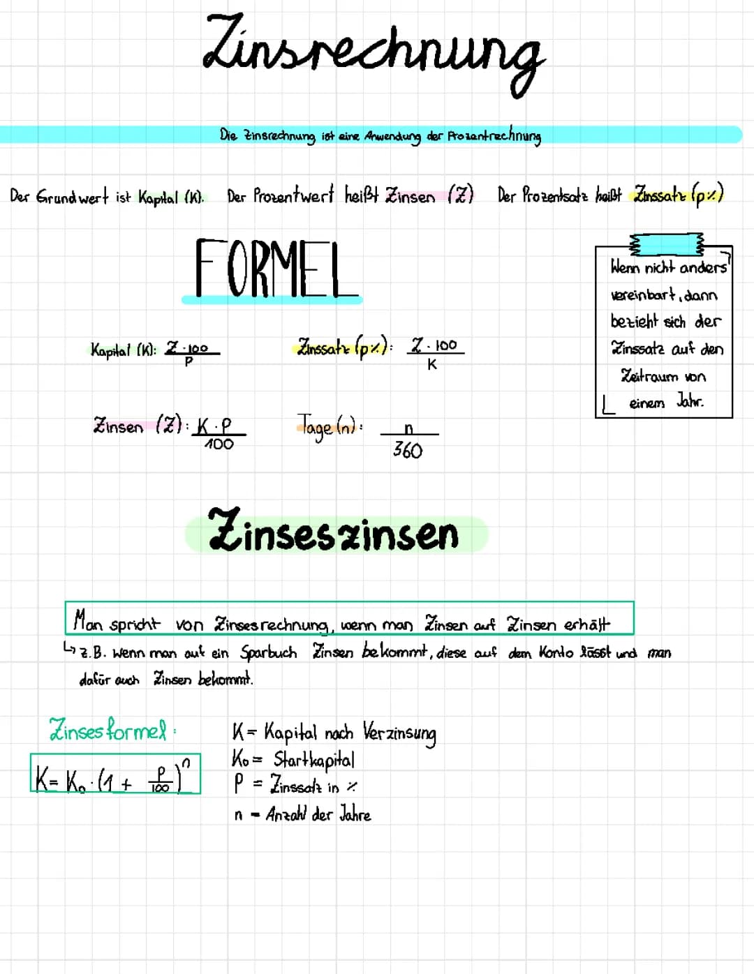 Zinsrechnung 