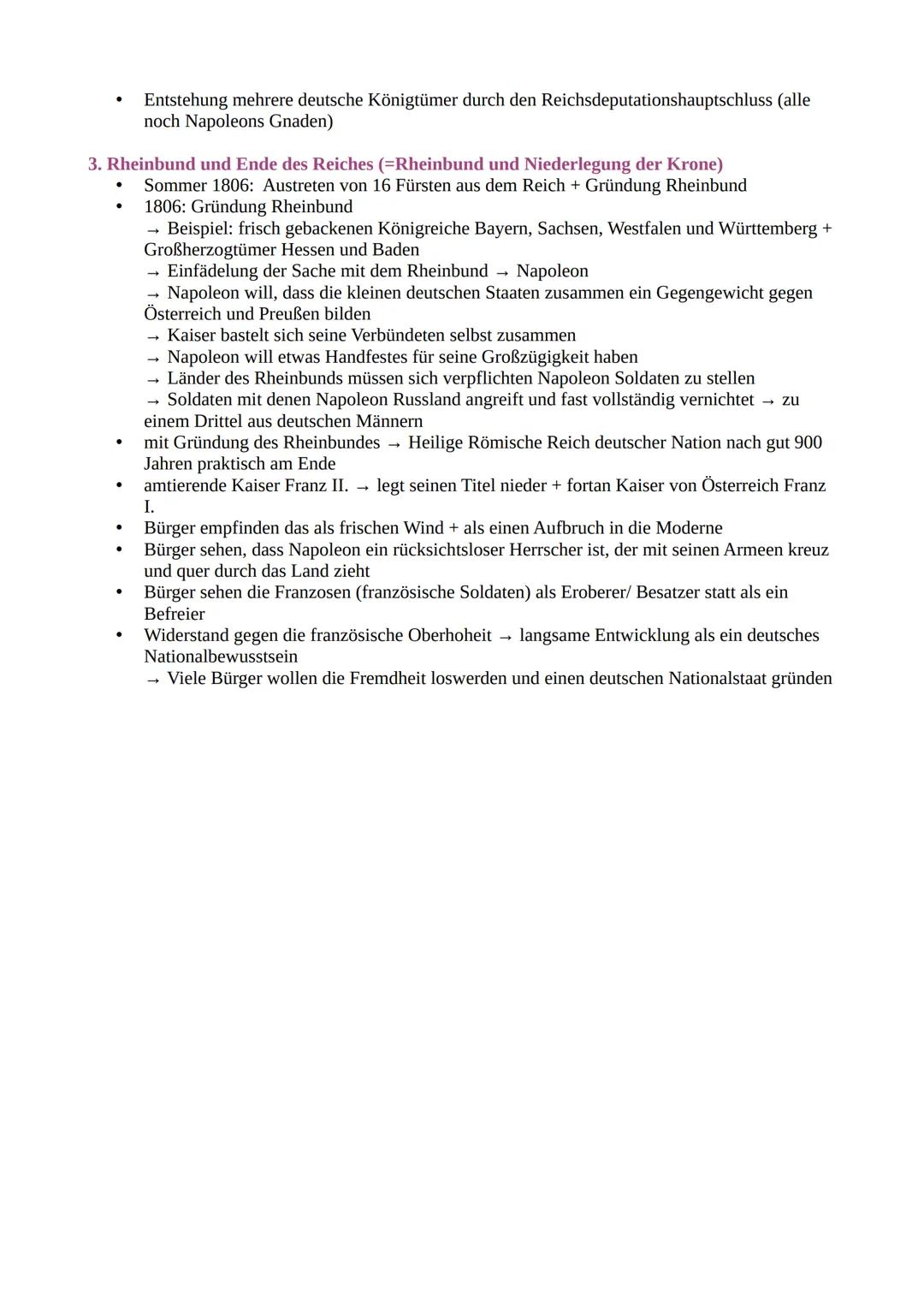 1. Krönung und Eroberung
●
●
●
●
2. Säkularisation und Mediatisierung (wie Zuckerbrot und Peitsche)
für die Verluste durch die Ausdehnung Fr