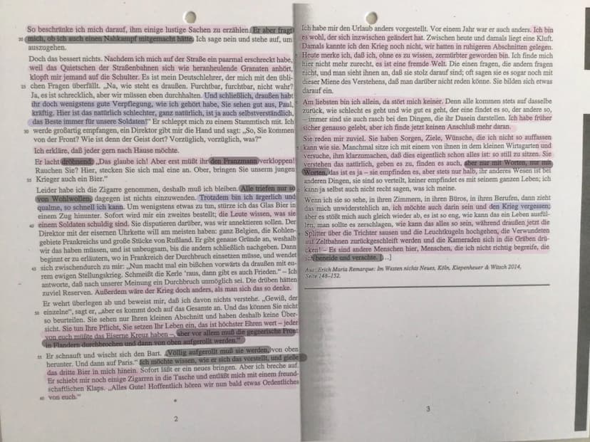 Leistungskurs Deutsch (Nordrhein-Westfalen) - Übungsaufgabe 1
I a: Analyse eines literarischen Textes mit weiterführendem Schreibauftrag
Arb