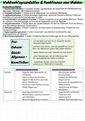 Know Funktionen von Wahlen und Wahlrechtsgrundsätze  thumbnail