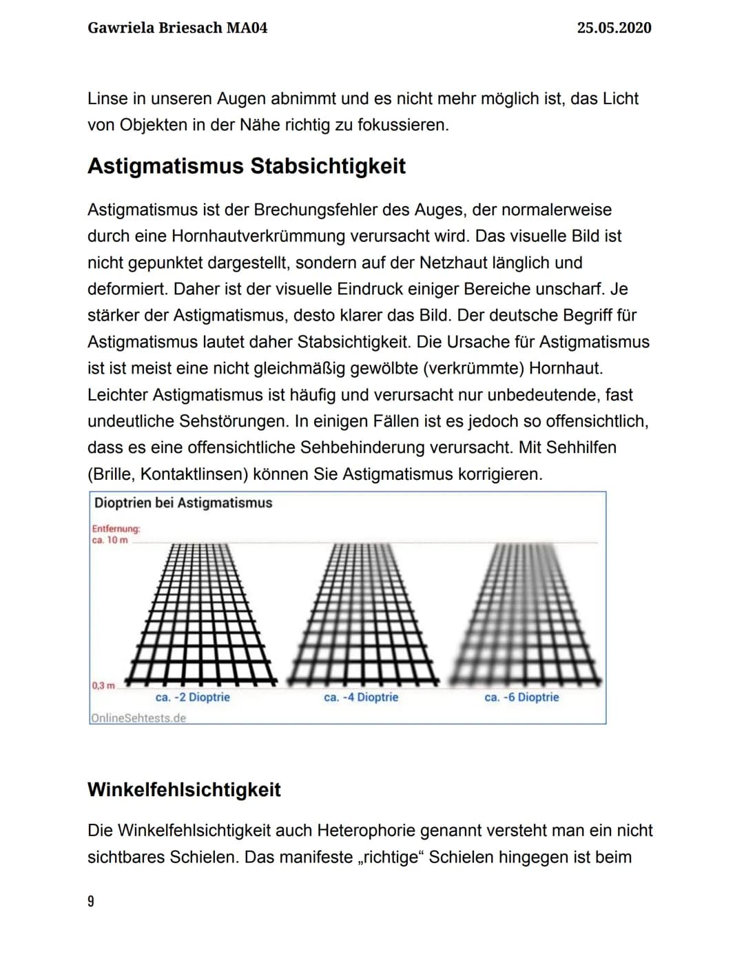 A
AUGENOPTIKER
Gawriela Briesach MA04
25.05.2020
9.KLASSE - Physik Gawriela Briesach MA04
1
Inhaltsverzeichnis
Berufsbeschreibung/Ausbildung