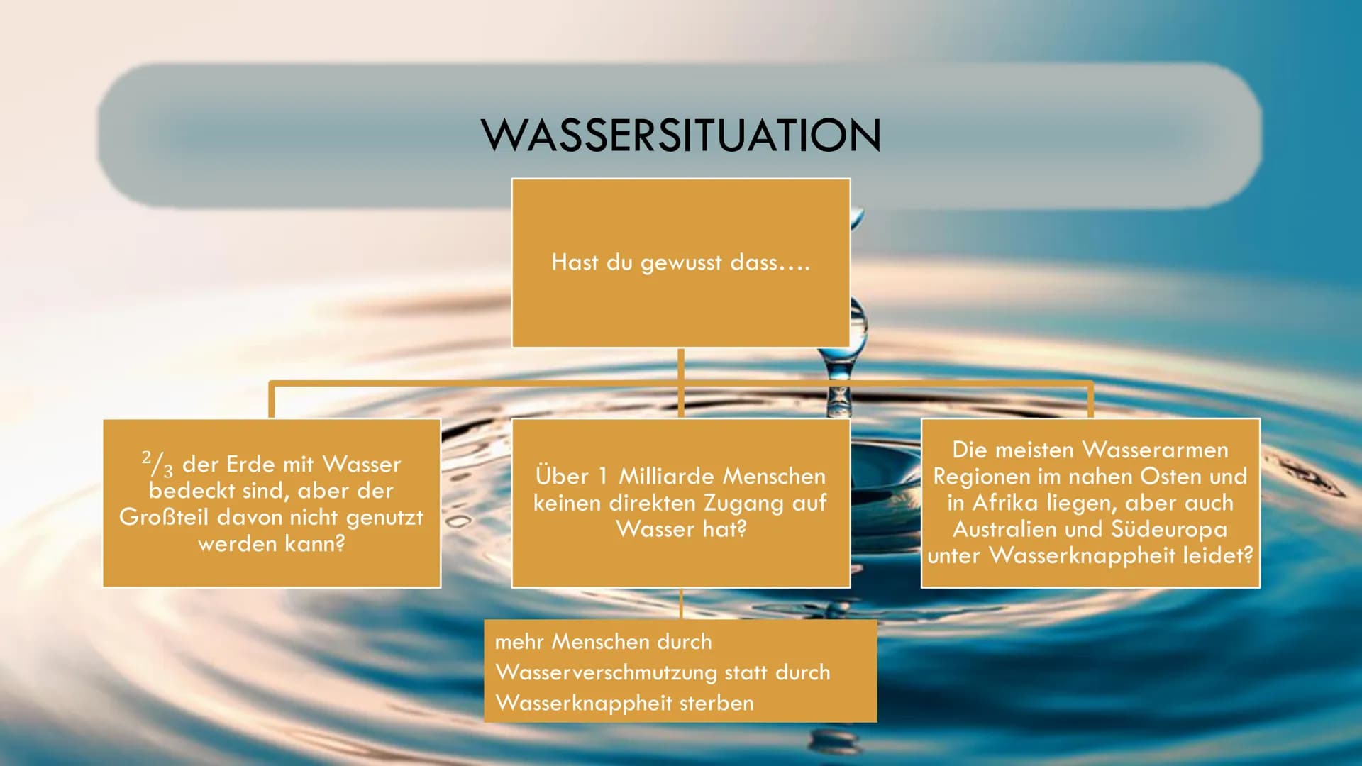 DI
Umkämpftes
Menschenrecht:
Sauberes
Wasser für alle
Sarah, Milu, Philipp, Lucas,
Tobias, Bastian, Marlon Warum haben wir das Thema gewählt
