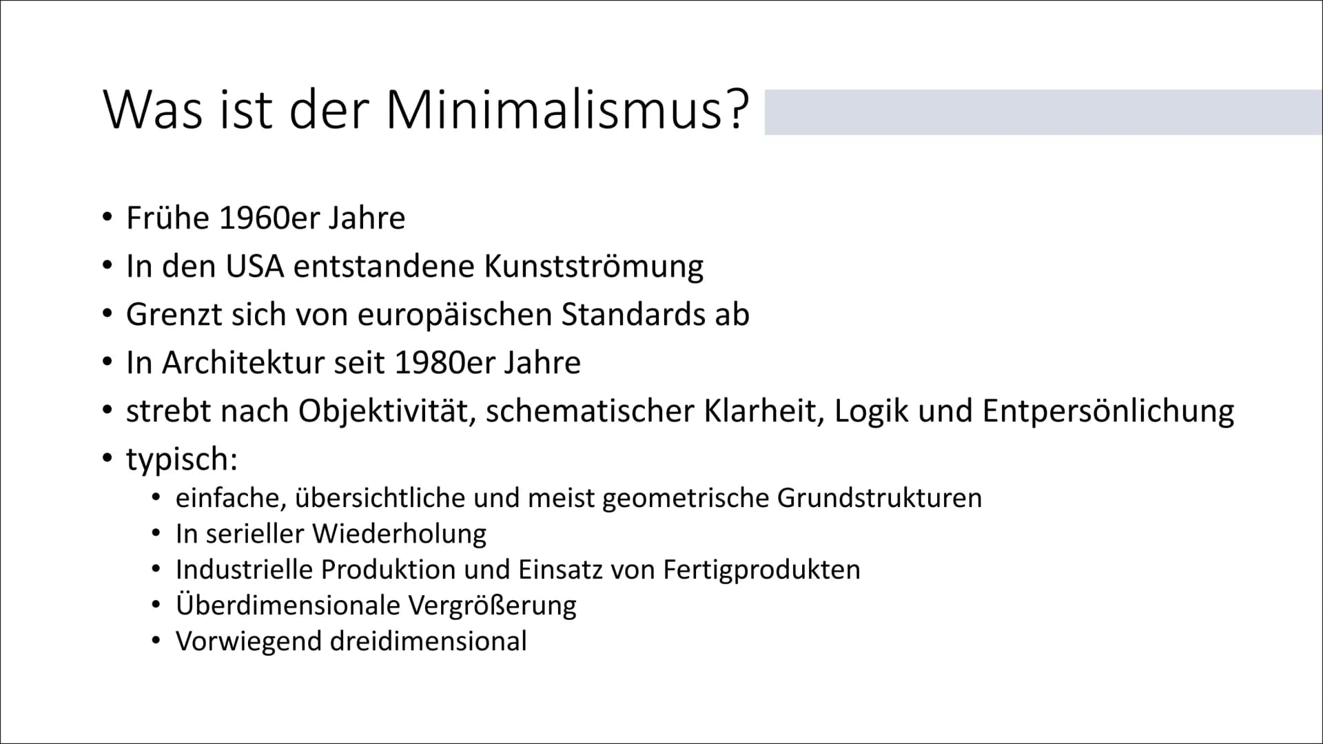 Minimalismus und
Konzeptkunst
Anka Mergenhagen Inhalt
• Was ist der Minimalismus?
• Was ist die Konzeptkunst?
• Sol LeWitt
●
Donald Judd
Geg