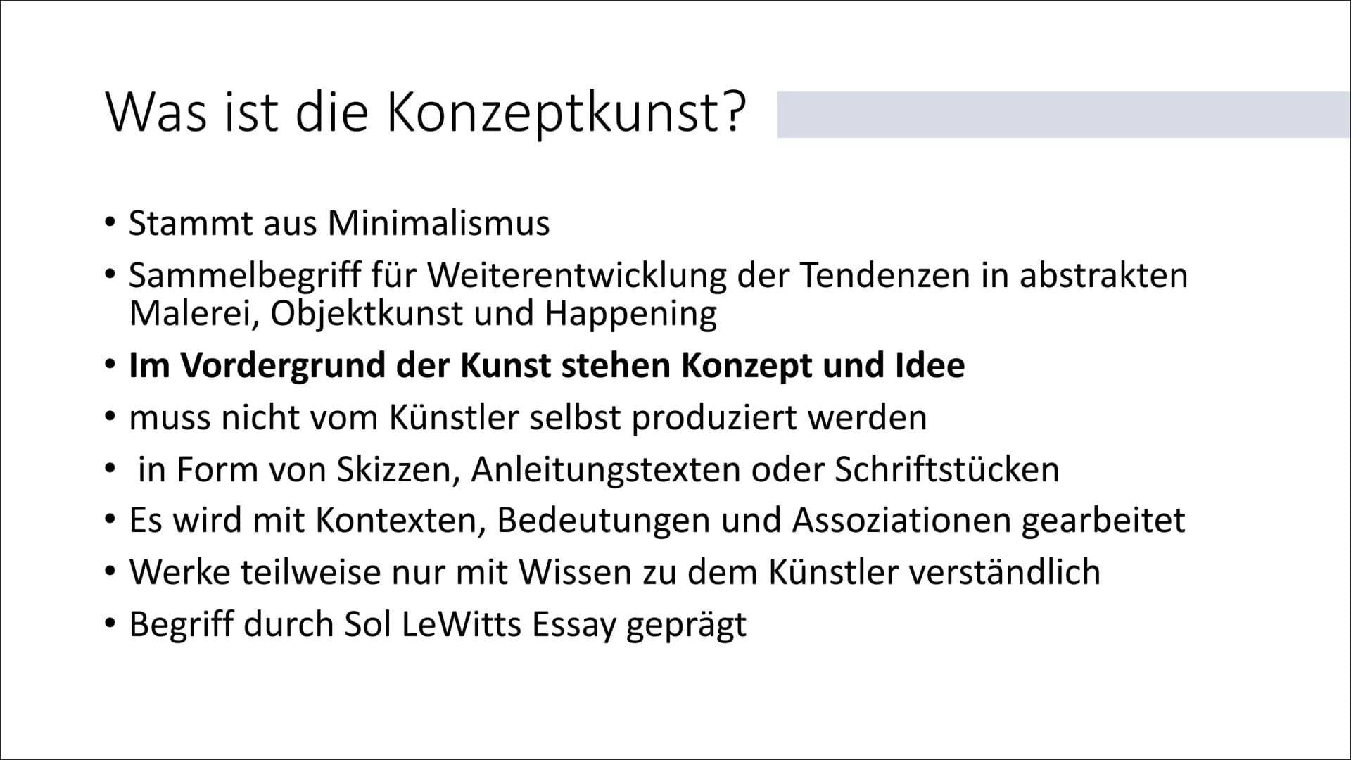 Minimalismus und
Konzeptkunst
Anka Mergenhagen Inhalt
• Was ist der Minimalismus?
• Was ist die Konzeptkunst?
• Sol LeWitt
●
Donald Judd
Geg