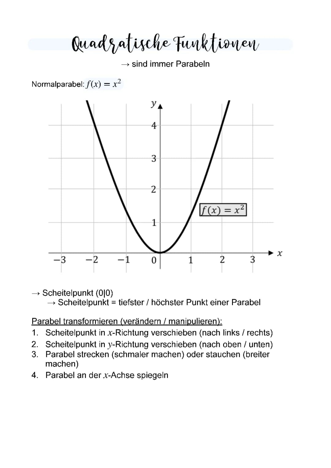Quadratische Funktionen