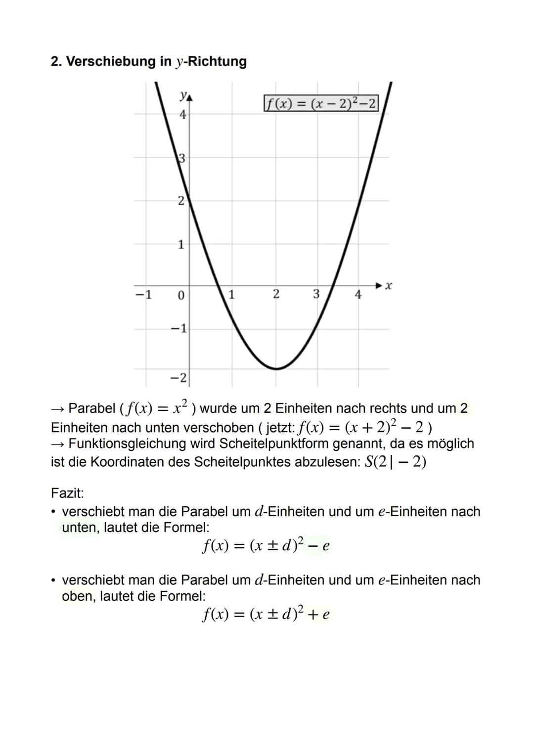 Quadratische Funktionen
→ sind immer Parabeln
-3
Normalparabel: f(x) =
= x²
-2 −1
YA
4
3
2
1
0
1
f(x) = x²
2
3
Scheitelpunkt (010)
Scheitelp