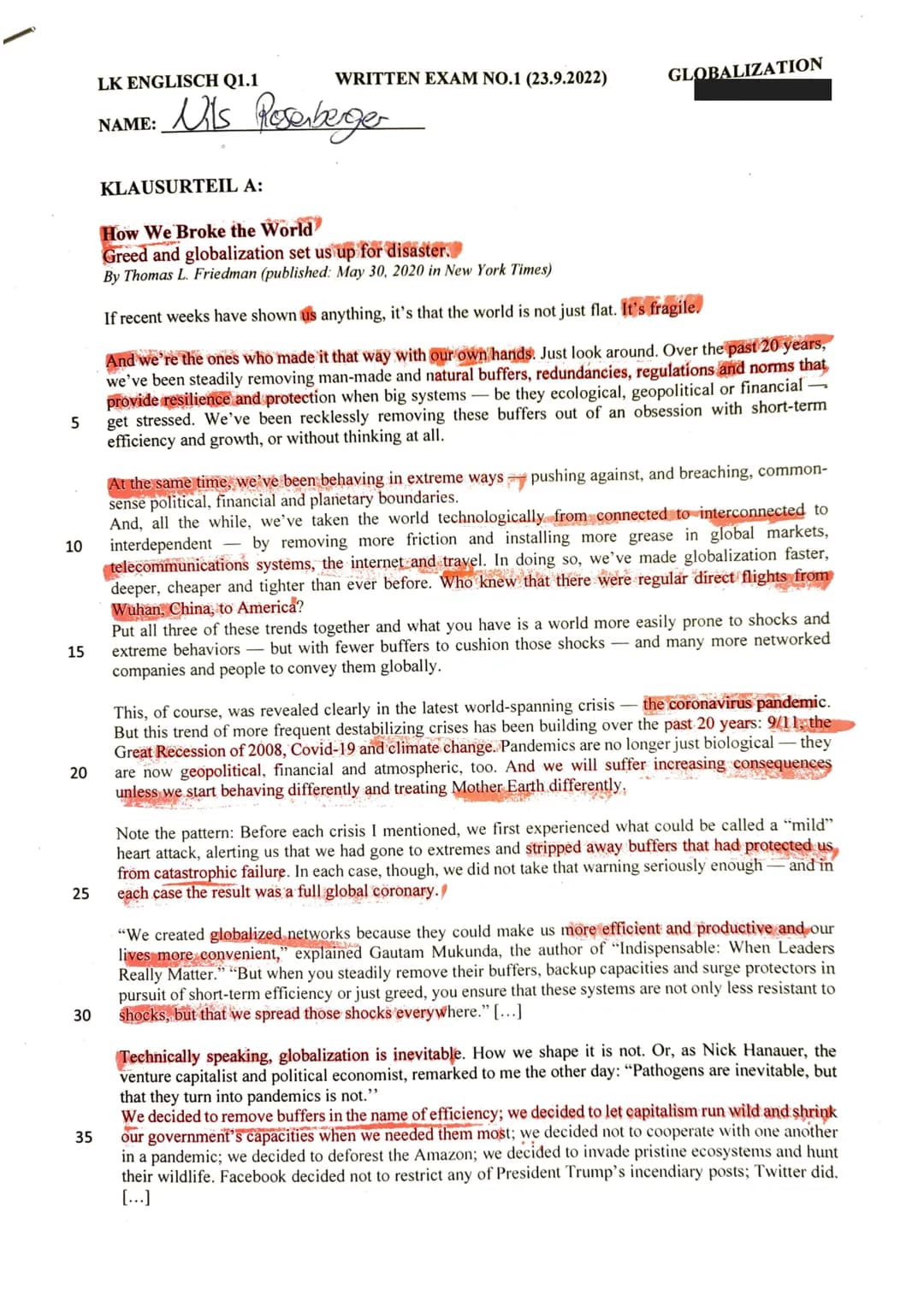 Q1.1-Englisch LK-Klausur-Globalization-Article Analysis-12Punkte