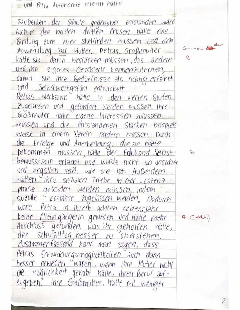 Klausur Nr. 1
Pädagogik GK Q1.1 MEN/GER
Name: Alea Menke
Aufgabenstellung:
1. Stellen Sie Petras Lebensumstände und
Verhaltensweisen von der