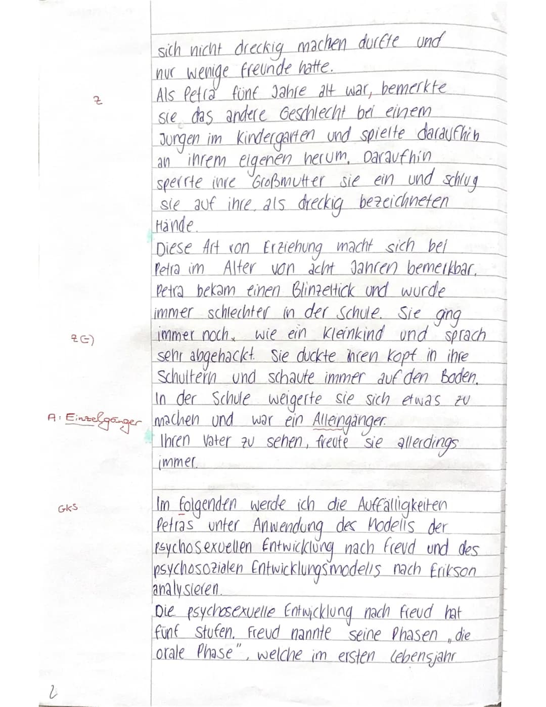 Klausur Nr. 1
Pädagogik GK Q1.1 MEN/GER
Name: Alea Menke
Aufgabenstellung:
1. Stellen Sie Petras Lebensumstände und
Verhaltensweisen von der