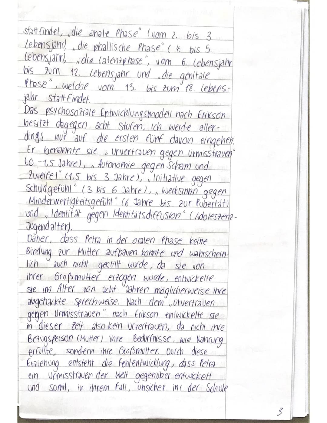 Klausur Nr. 1
Pädagogik GK Q1.1 MEN/GER
Name: Alea Menke
Aufgabenstellung:
1. Stellen Sie Petras Lebensumstände und
Verhaltensweisen von der