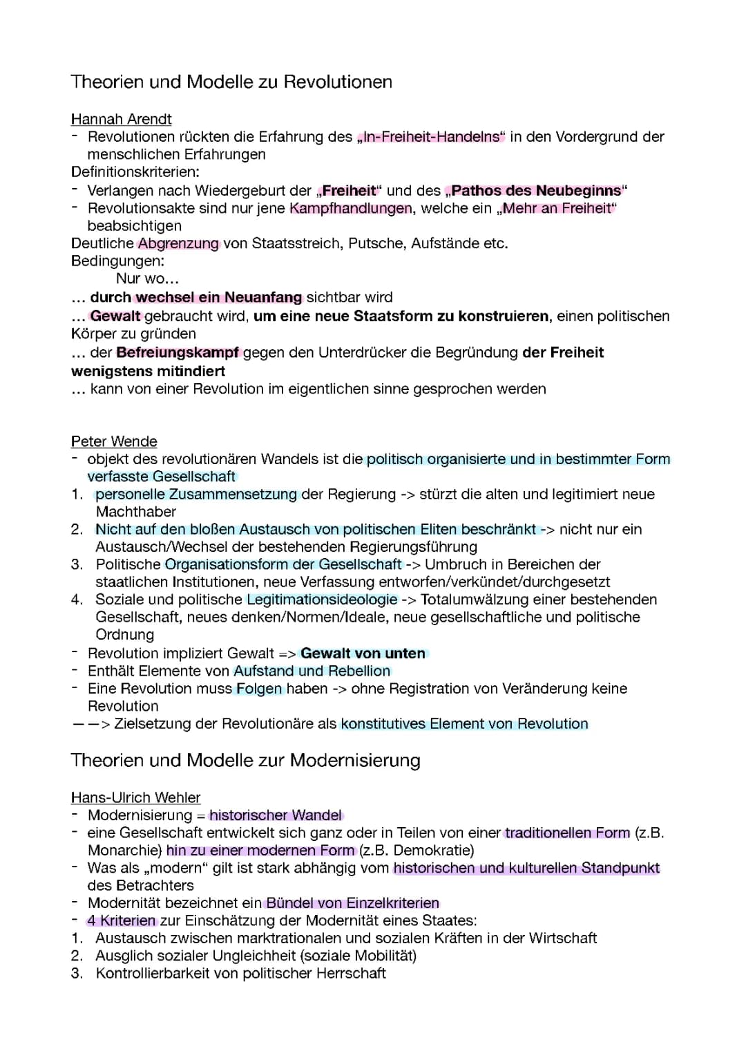 Theoriemodul Revolution / Modernisierung