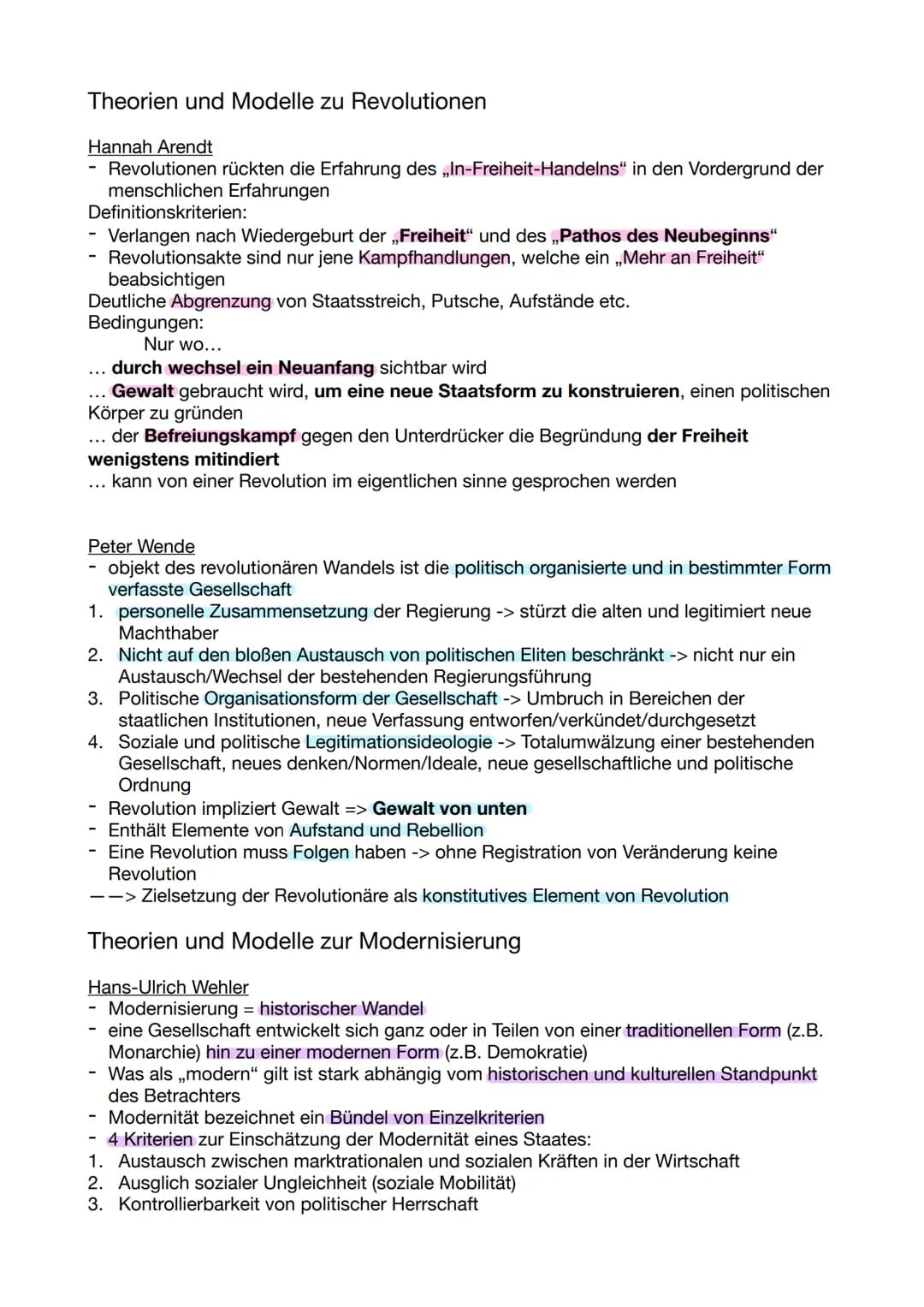 Theorien und Modelle zu Revolutionen
Hannah Arendt
- Revolutionen rückten die Erfahrung des „In-Freiheit-Handelns" in den Vordergrund der
me