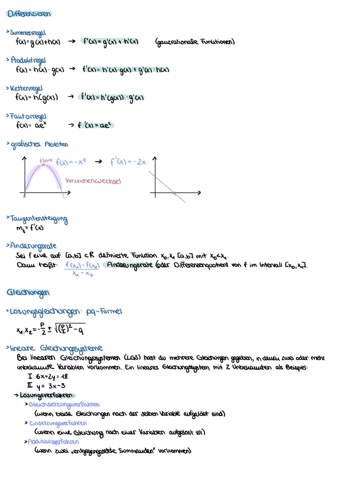 Mathe Formeln Abi 23
- Q1: Analysis
- Q2: lineare Algebra/ analytische Geometrie
Q3: Stochastik
- Analysis Funktionen
>gauzrationale Funktio