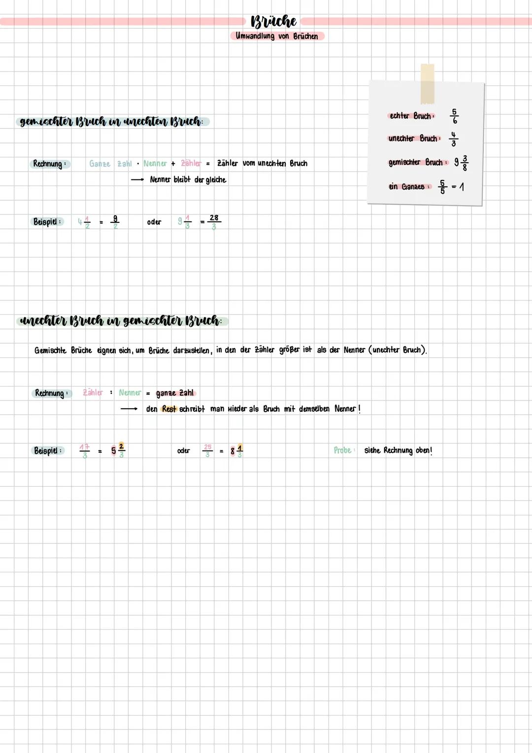 Erweitern und Kürzen:
ERHEITERN Einen Bruch zu erweitern bedeutet, den Zähler und Nenner mit der gleichen Zahl zu multiplizieren.
Der Bruch 
