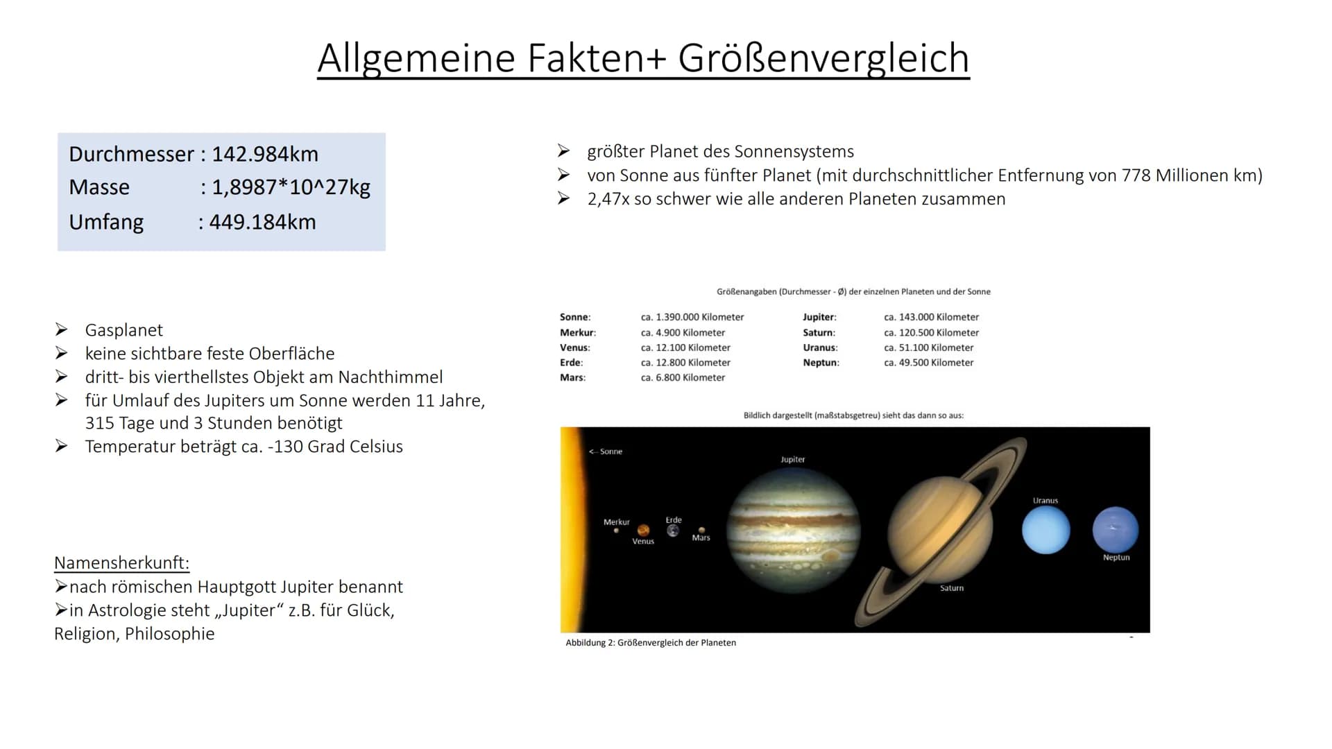 Abbildung 1: Jupiter
Planet Jupiter
Präsentation von Sarah Fiona Grabow
Klasse 9a Gliederung
●
Folie 1: Deckblatt
Folie 2: Gliederung
Folie 