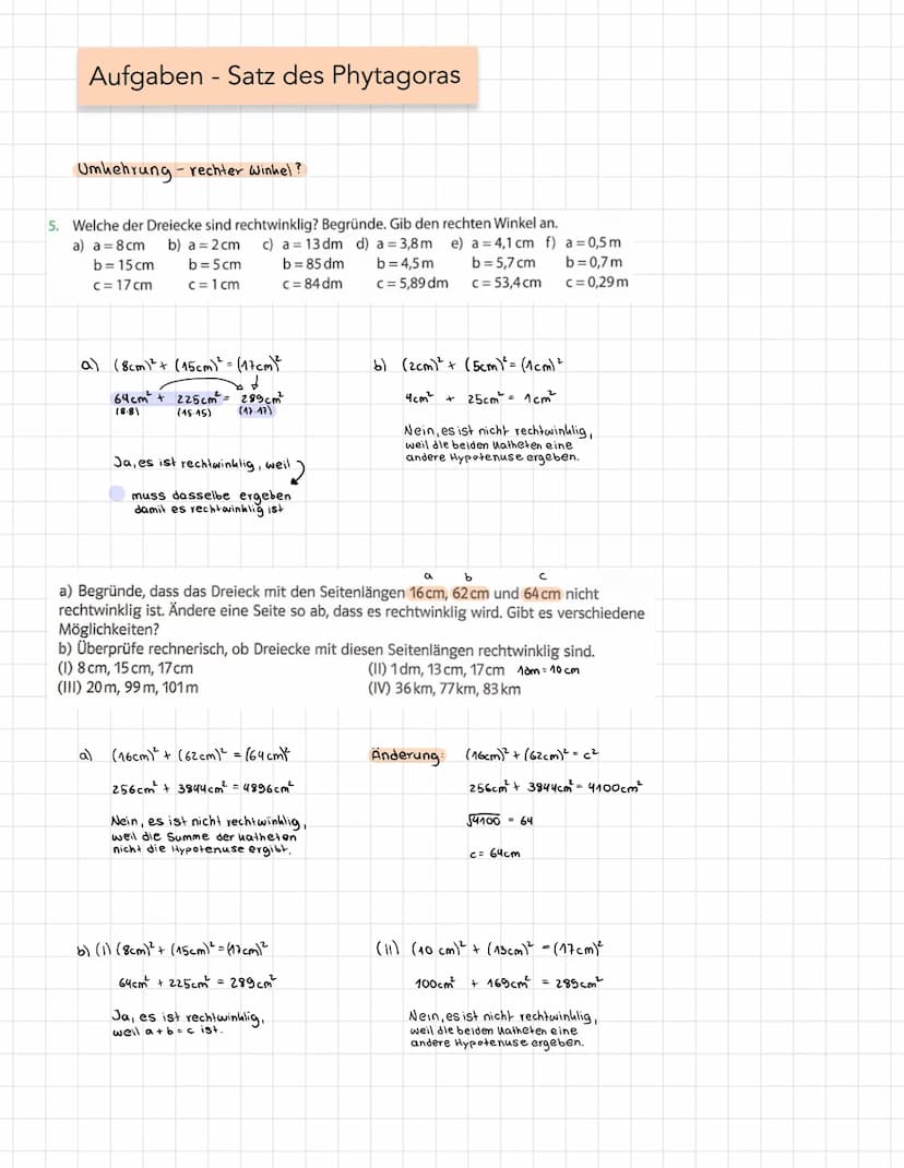 Kathete
2cm
2cm
Satz des Pythagoras - Allgemein
Hypotenuse
A
Kathete
Formel: a² +6² = c²
C = 3,61 cm
(Kathete 1)² + (hathete 2)² = (Hypotenu