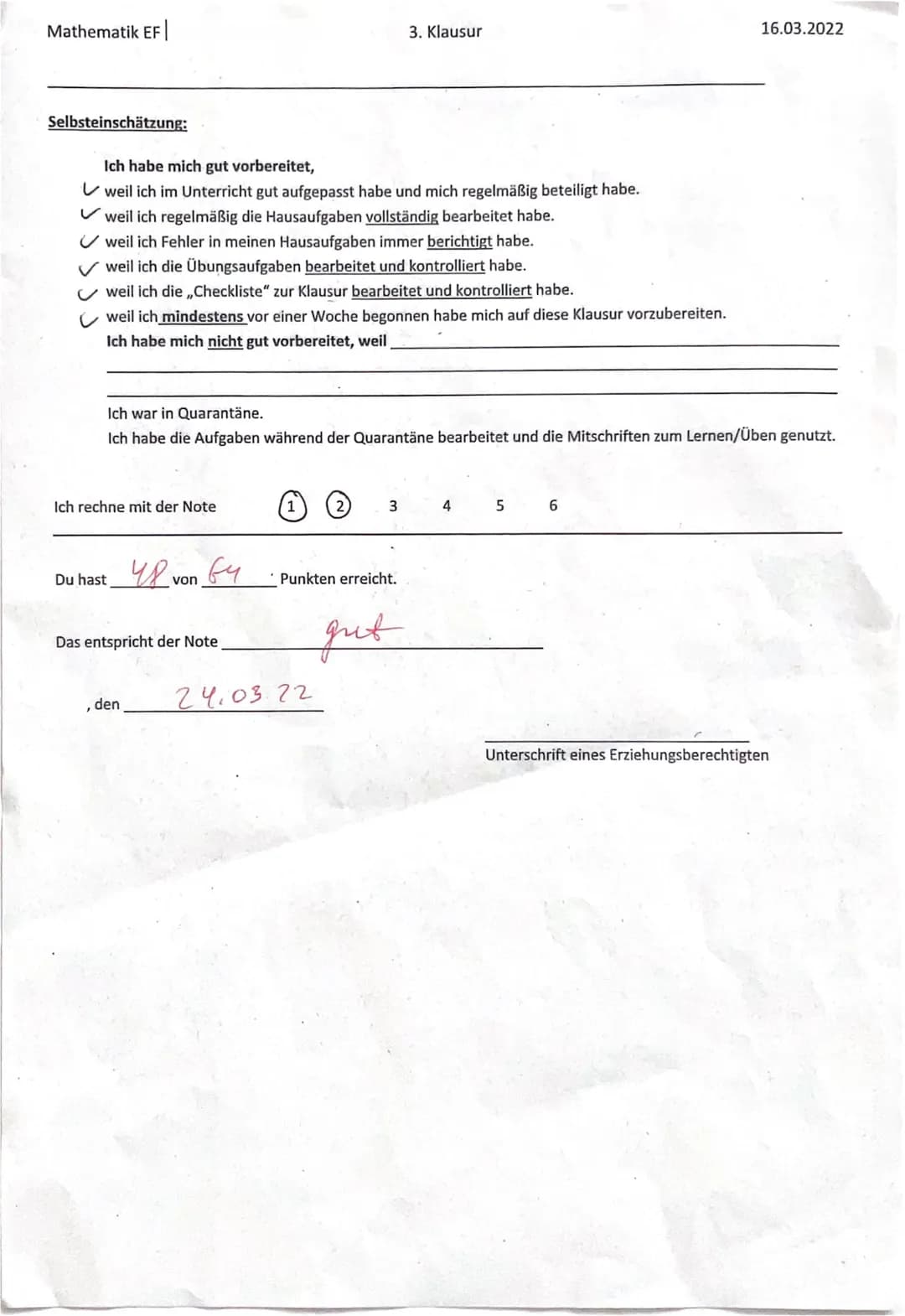 Mathematik EF
Dokumentiere deine Lösungswege und achte auf die richtige mathematische Darstellung.
1. Teil: Hilfsmittelfreier Teil (max. 30 