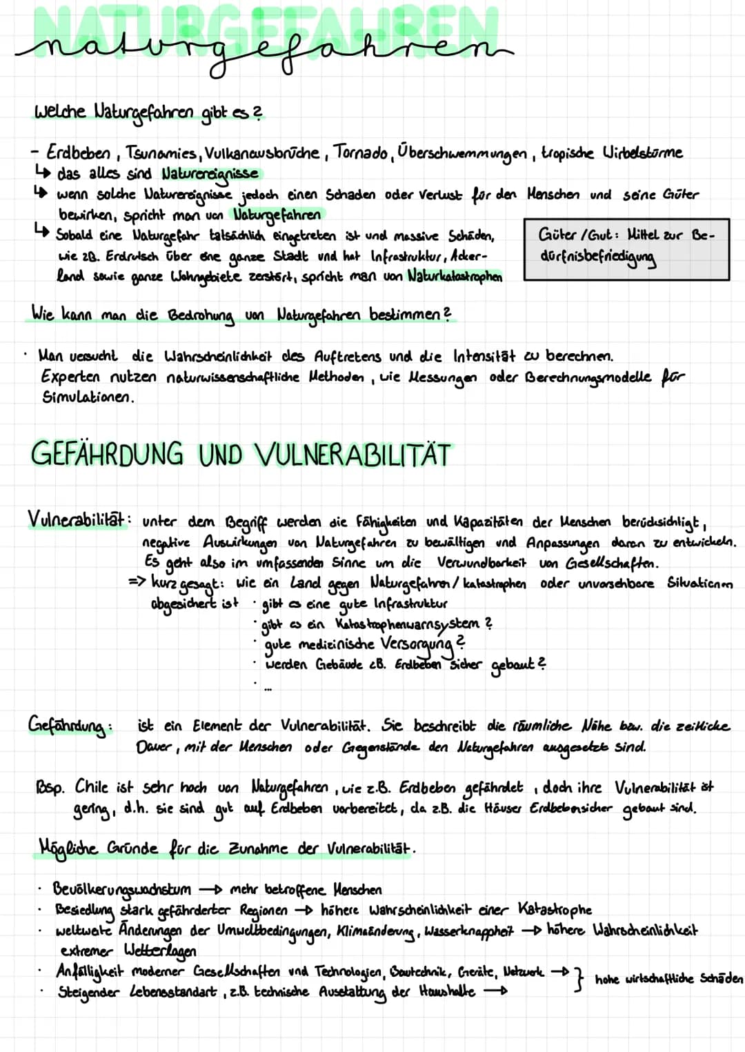 naturgefahrem
welche Naturgefahren gibt es ?
Erdbeben, Tsunamies, Vulkanausbrüche, Tornado, Überschwemmungen, tropische Wirbelstürme
↳das al