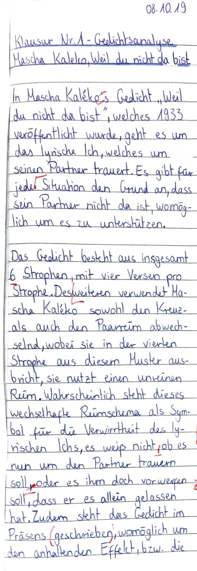 Know  Weil du nicht da bist-Mascha Kaleko thumbnail