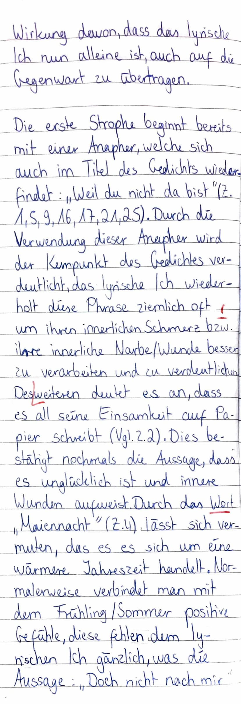 08.10.19
Klausur Nr. 1 - Gedichtsanalyse.
Mascha Kaleko, Weil du nicht da bist
In Mascha Kaléke's Gedicht, Weil
du nicht da bist", welches 1