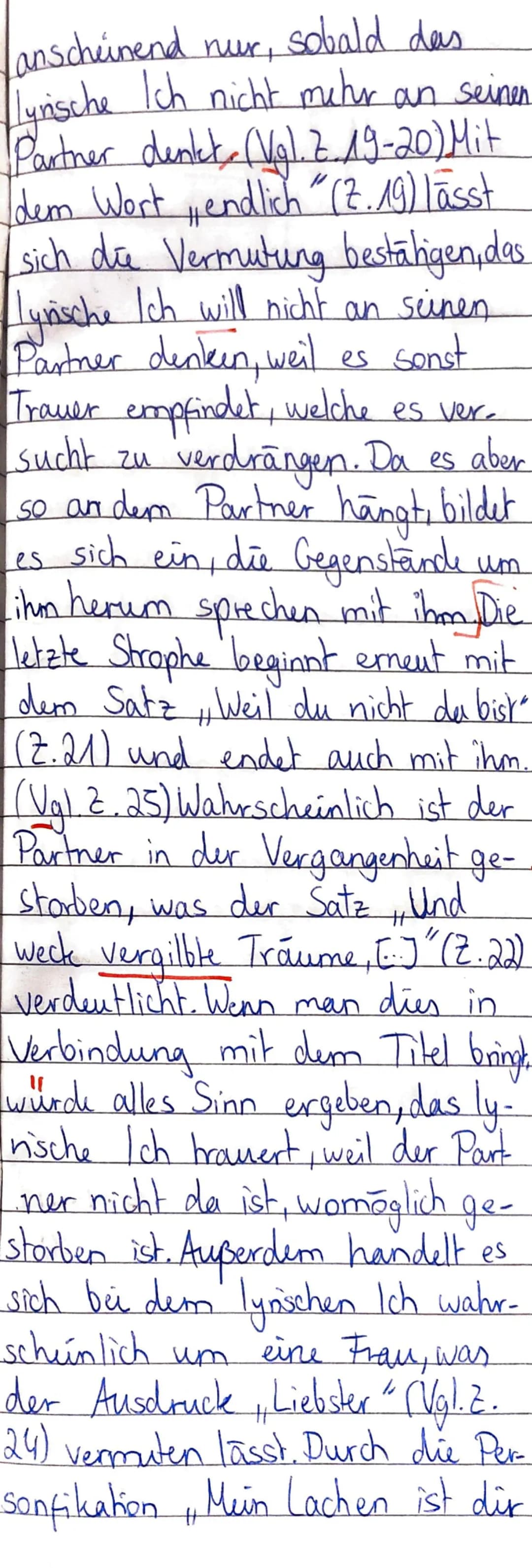 08.10.19
Klausur Nr. 1 - Gedichtsanalyse.
Mascha Kaleko, Weil du nicht da bist
In Mascha Kaléke's Gedicht, Weil
du nicht da bist", welches 1