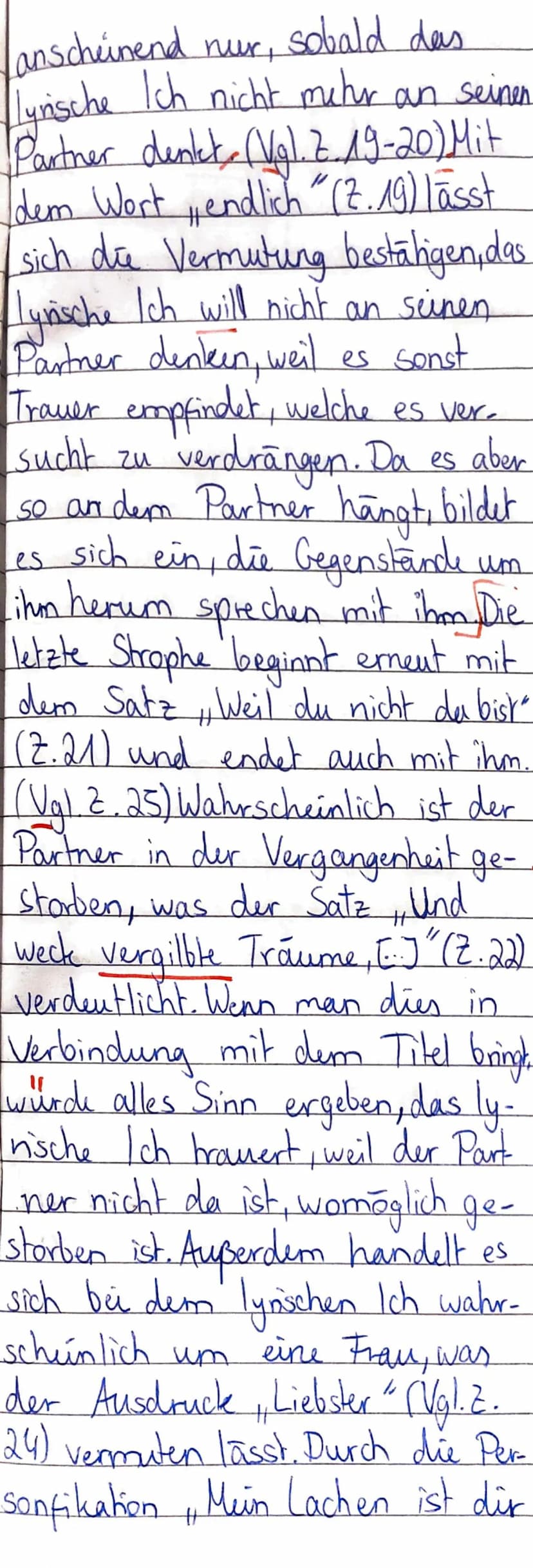 08.10.19
Klausur Nr. 1 - Gedichtsanalyse.
Mascha Kaleko, Weil du nicht da bist
In Mascha Kaléke's Gedicht, Weil
du nicht da bist", welches 1