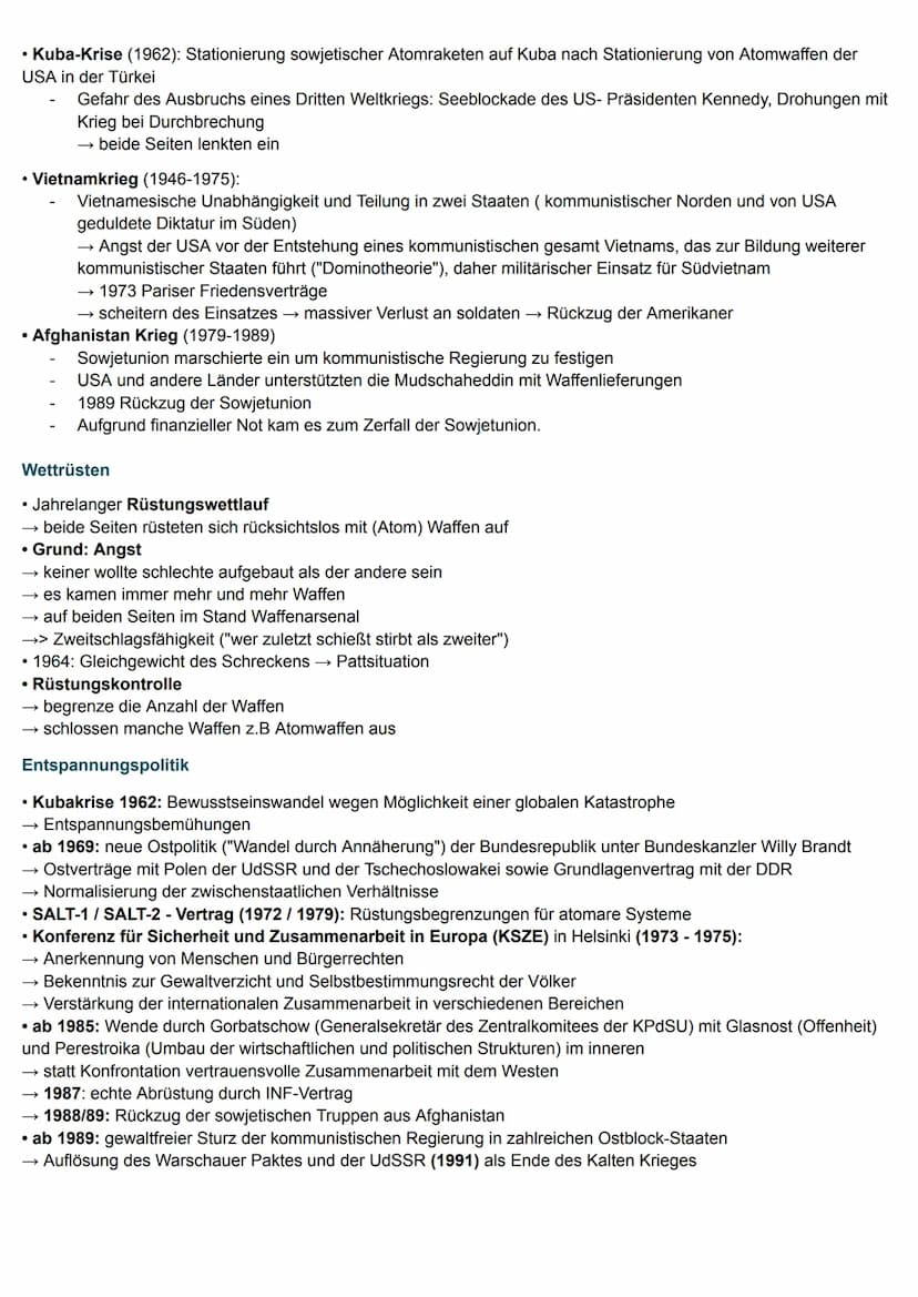 Kalter Krieg
• "Flügelmächte" USA und Sowjetunion entwickeln sich zu weltpolitischen Führungsmächten
- Große politische, wirtschaftliche und