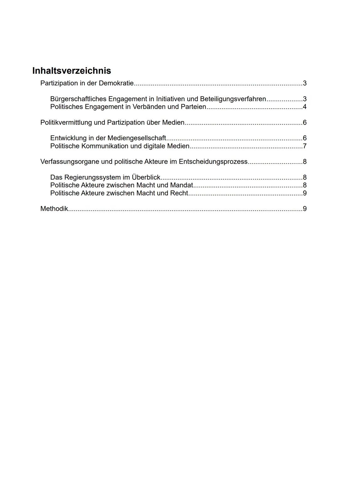 Politik-Wirtschaft
gA
Semester 1 -Politische Partizipation zwischen
Anspruch und Wirklichkeit- Inhaltsverzeichnis
Partizipation in der Demok