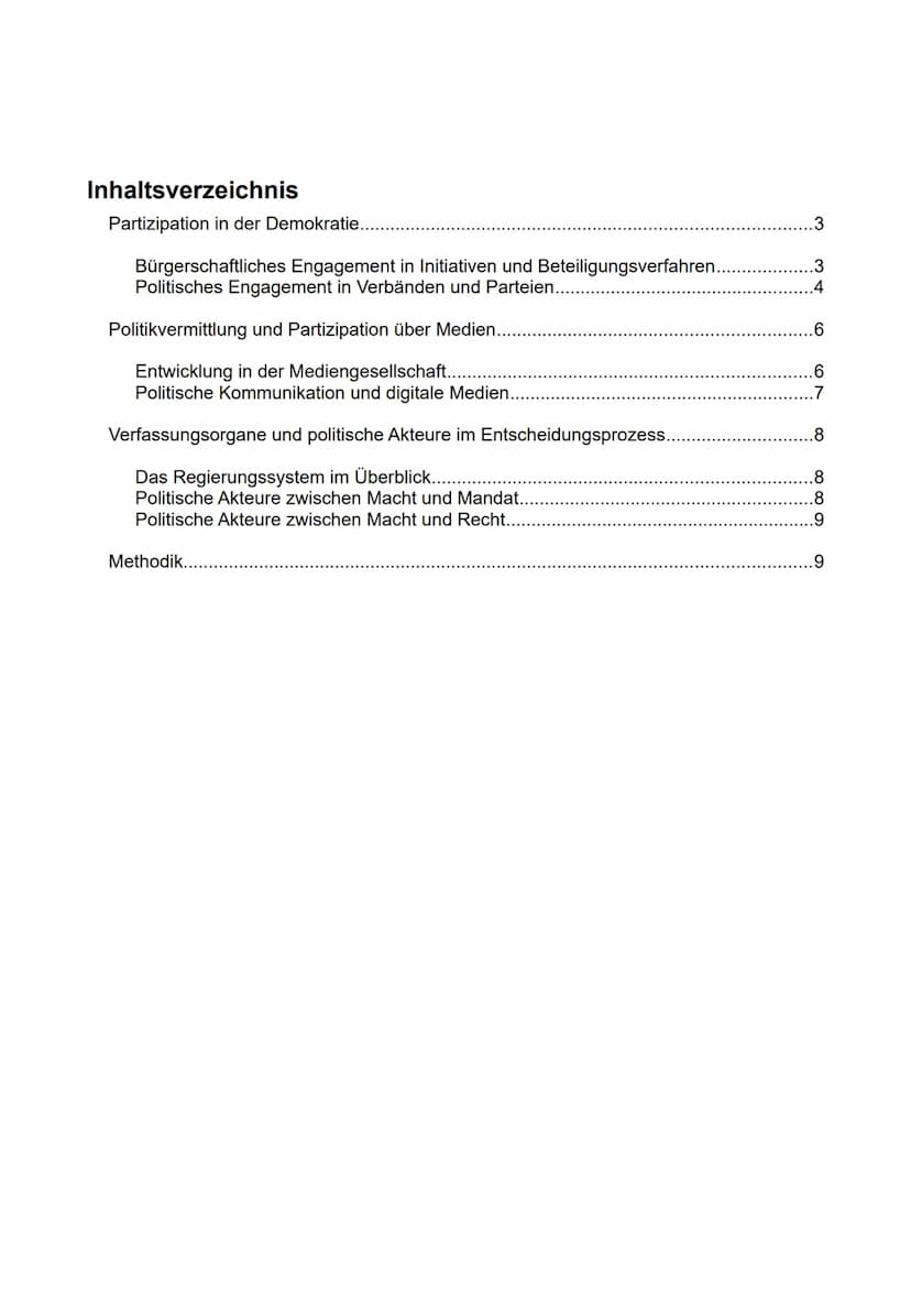 Politik-Wirtschaft
gA
Semester 1 -Politische Partizipation zwischen
Anspruch und Wirklichkeit- Inhaltsverzeichnis
Partizipation in der Demok