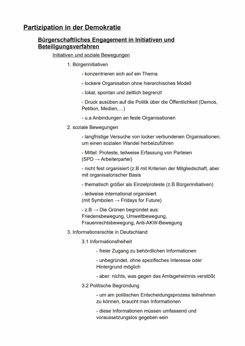 Politik-Wirtschaft
gA
Semester 1 -Politische Partizipation zwischen
Anspruch und Wirklichkeit- Inhaltsverzeichnis
Partizipation in der Demok