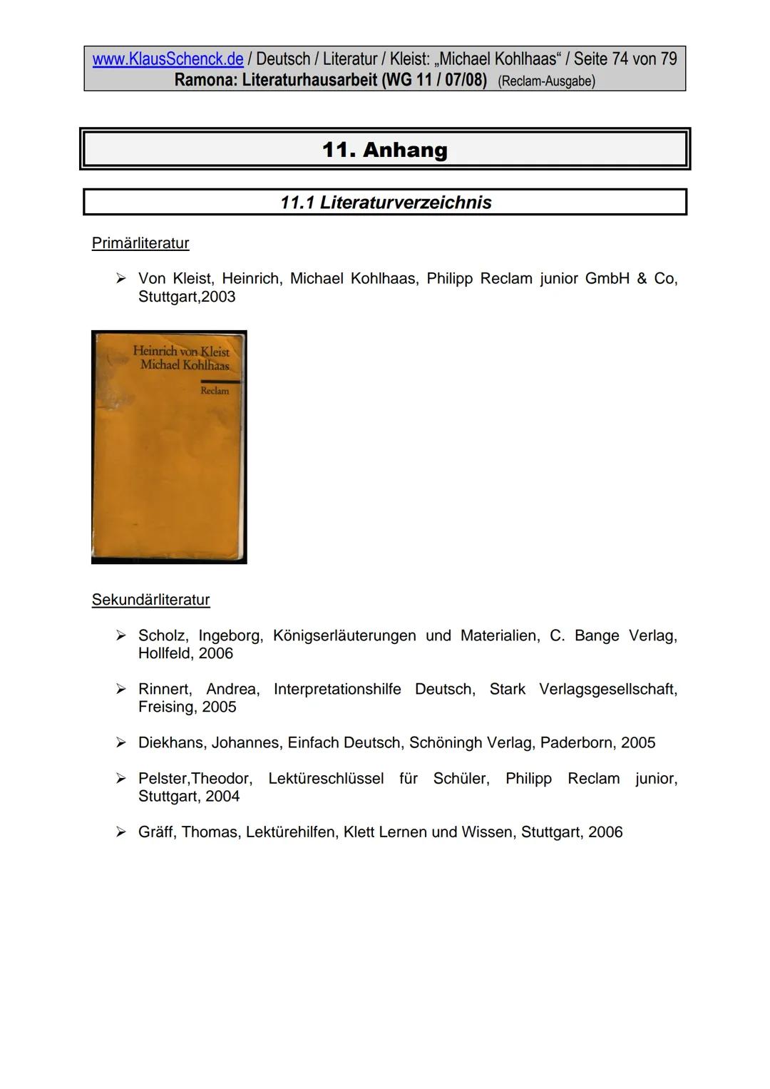 www.KlausSchenck.de / Deutsch / WG 11/ Literaturhausarbeit (2013/14) / S. 1 von 20
Strategische Vorschläge für eine Literaturhausarbeit / An