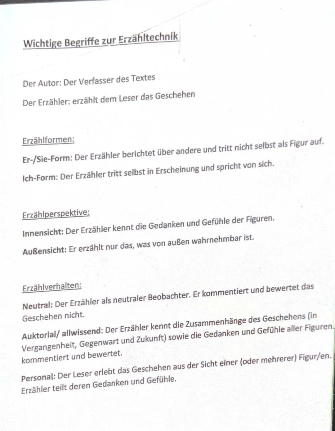 Erzählverhalten 