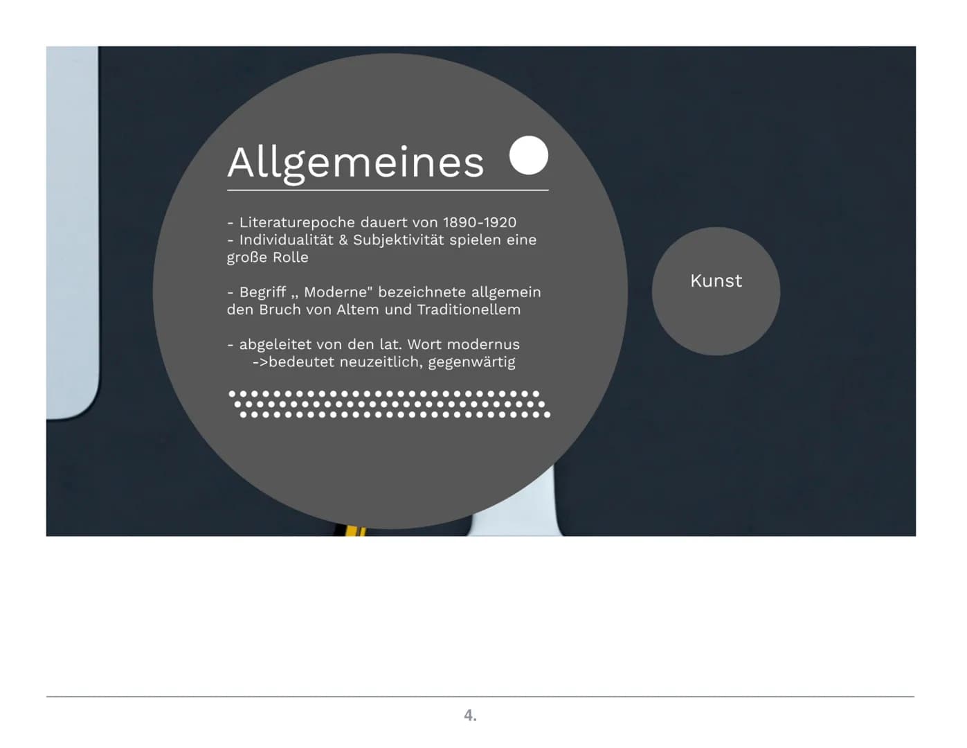 Inhaltsverzeichnis
Allgemeines
Die Epoche der Moderne
Geschichte
1.
Literatur
Vertreter
Quellen
************* Inhaltsverzeichnis
1. Allgemei