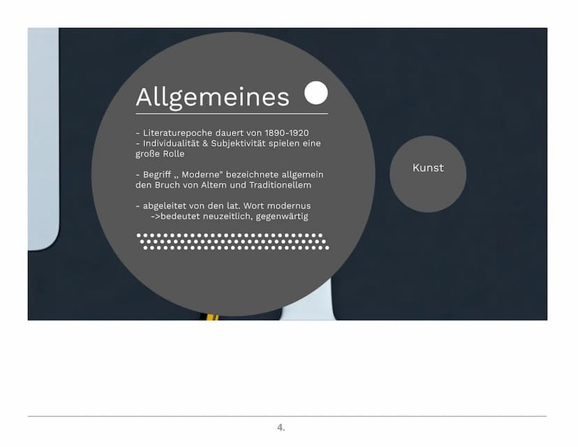 Inhaltsverzeichnis
Allgemeines
Die Epoche der Moderne
Geschichte
1.
Literatur
Vertreter
Quellen
************* Inhaltsverzeichnis
1. Allgemei