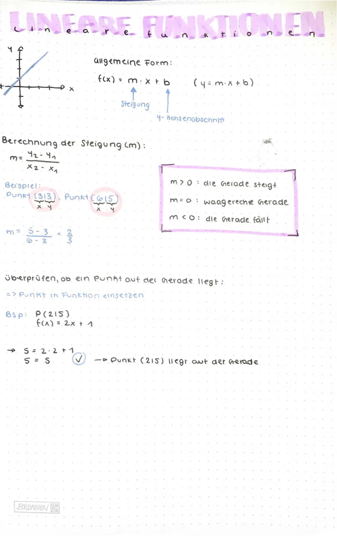 Lineare Funktionen 