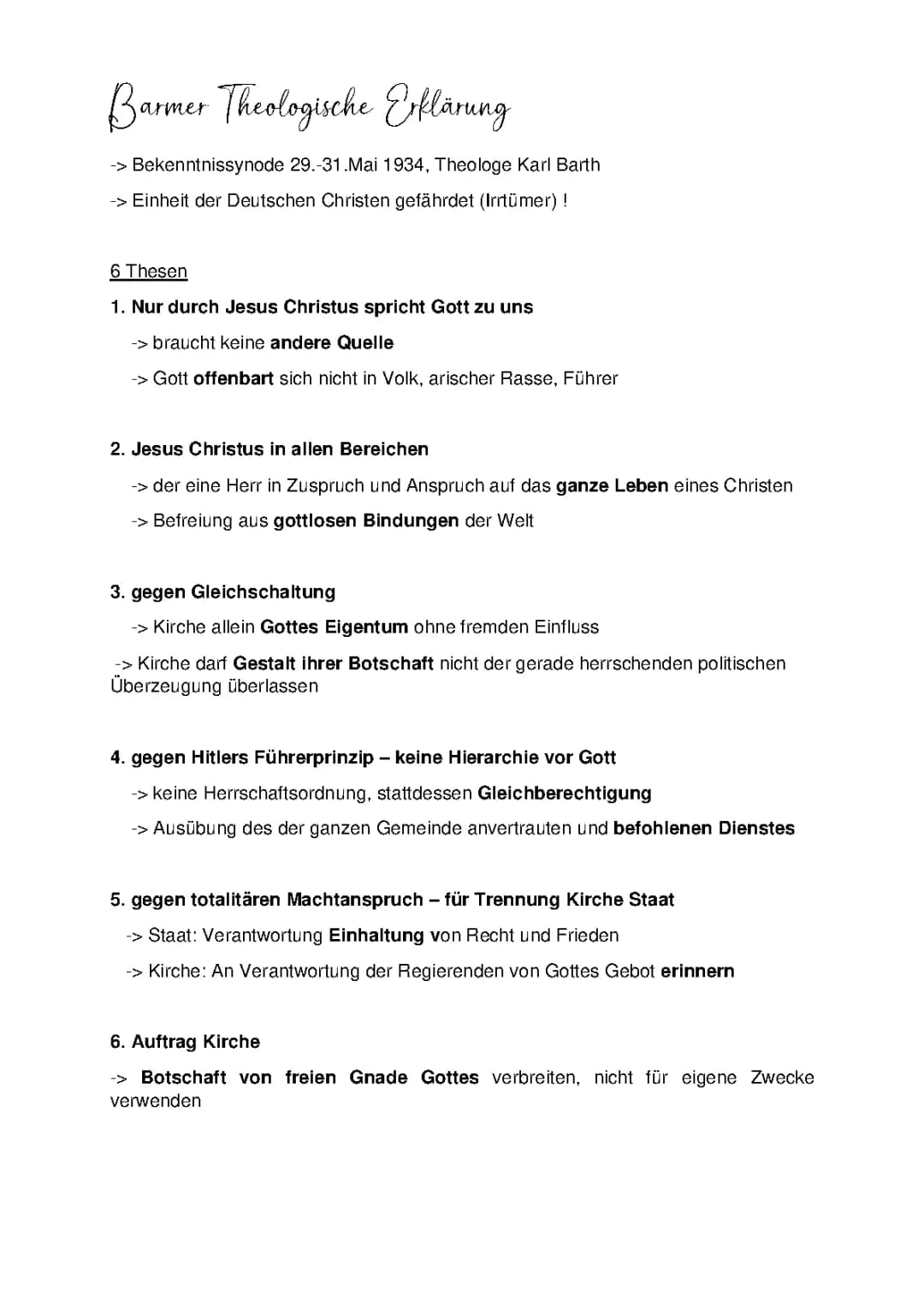 Barmer Theologische Erklärung