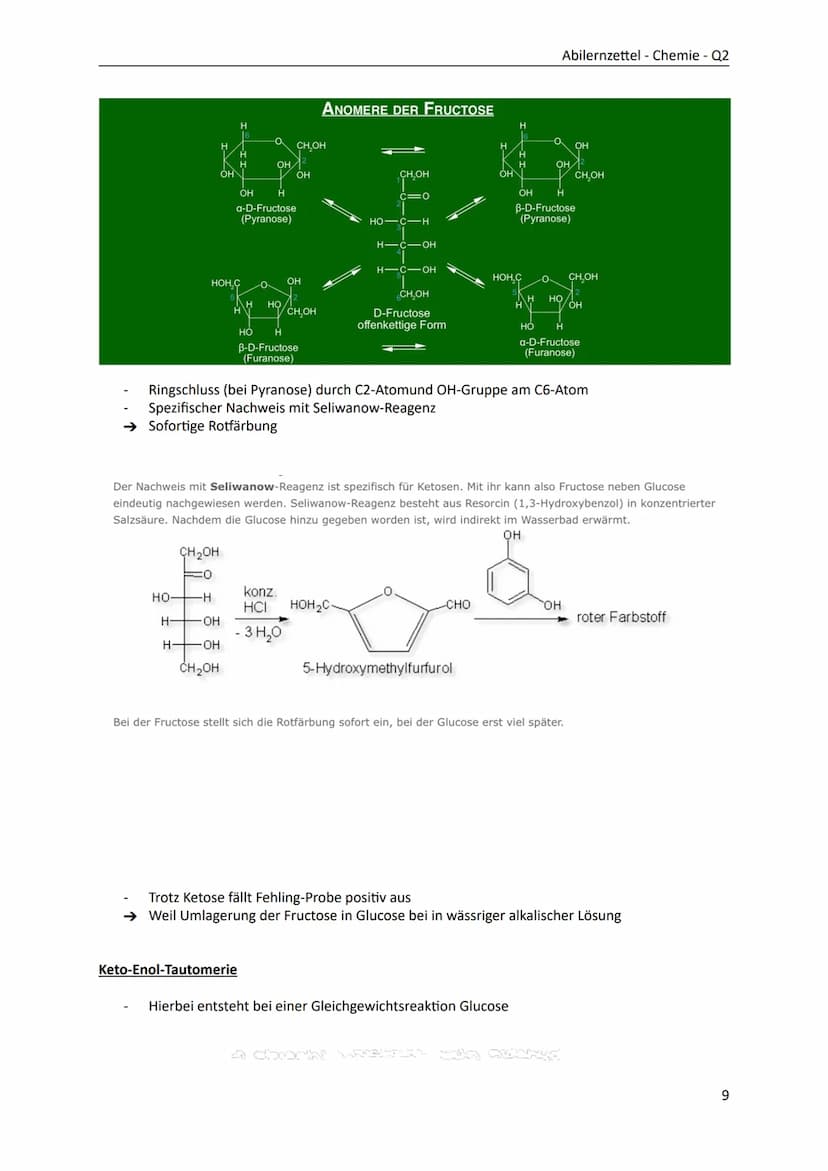 Kohlenhydrate
- Monosaccharide: Glucose, Fructose, Kohlenstoffatome mit Chiralitätszentren,
optische Aktivität, D-/L-Konfiguration, Enantiom