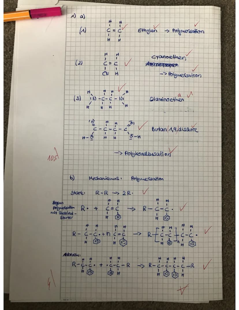 O
HH
1
IN=C-C-C-C-C-C-C-C = N₁ +₁
III
HHH HHH
H-Ō.
t-j-±
H
1.6 - Hexandiisocyanat + 1,4 Butandiol
H H H H 61
/11
I-U-±
(CH₂) 4-3-
H
۰c-c-c-c