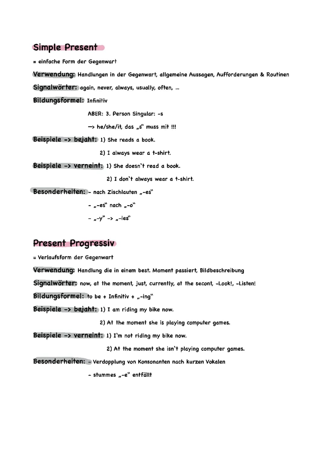 Simple present/ Present Progressive