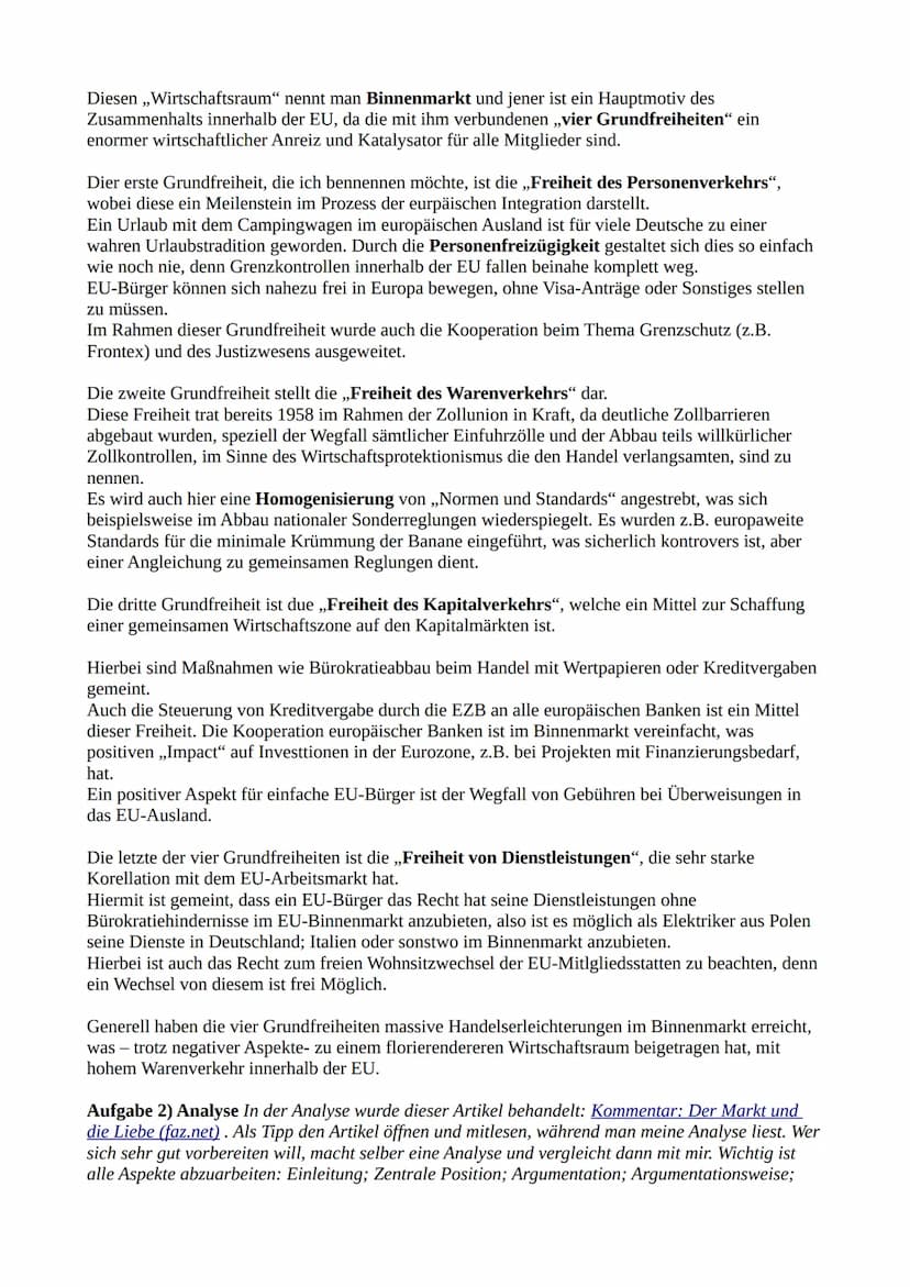 Sozialwissenschaftsklausur
(Q.2.1)
Thema: Die Europäische Union (Organe; Wirtschaft; Politik; Kritik)
Aufgabe 1a) Reproduktion: In 1a sollen