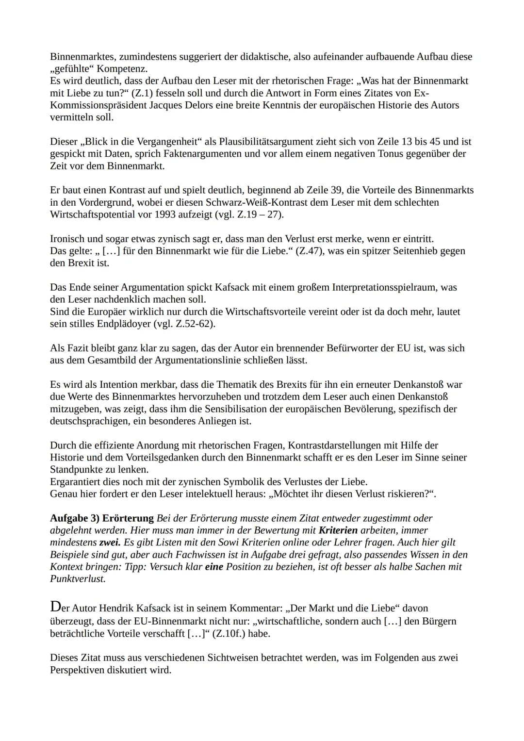 Sozialwissenschaftsklausur
(Q.2.1)
Thema: Die Europäische Union (Organe; Wirtschaft; Politik; Kritik)
Aufgabe 1a) Reproduktion: In 1a sollen