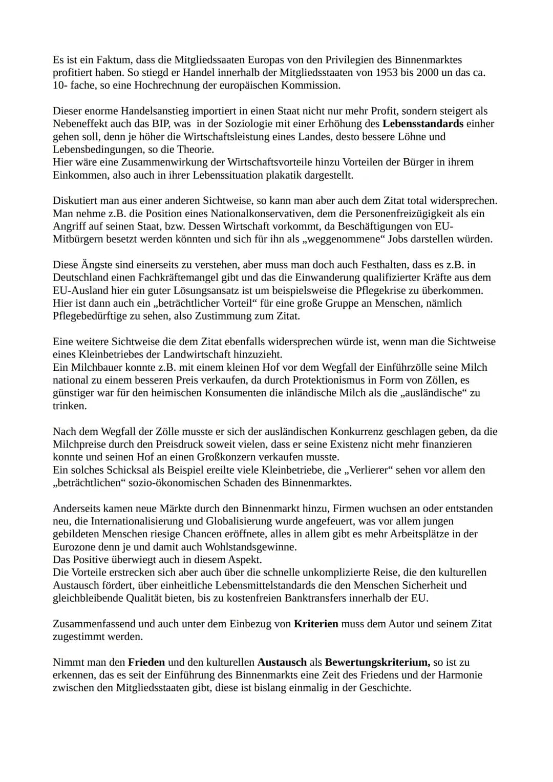 Sozialwissenschaftsklausur
(Q.2.1)
Thema: Die Europäische Union (Organe; Wirtschaft; Politik; Kritik)
Aufgabe 1a) Reproduktion: In 1a sollen