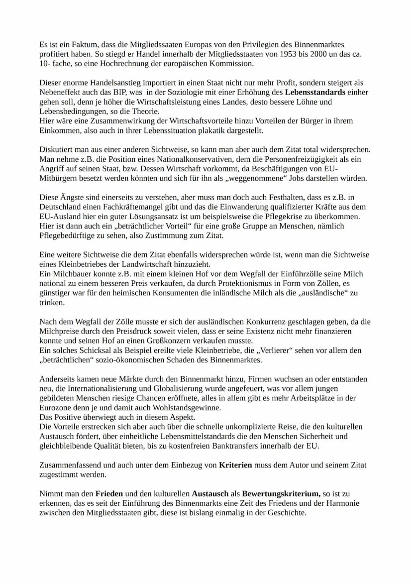 Sozialwissenschaftsklausur
(Q.2.1)
Thema: Die Europäische Union (Organe; Wirtschaft; Politik; Kritik)
Aufgabe 1a) Reproduktion: In 1a sollen