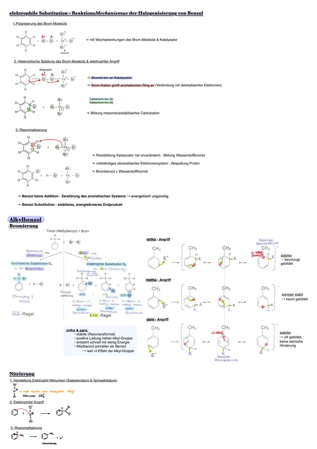 # Aromaten

## Benzol

$C_6H_6$

- konjugierte (Einfach- &) Doppelbindungen (Doppelbindungen immer durch Einfachbindungen getrennt)
- dekolo