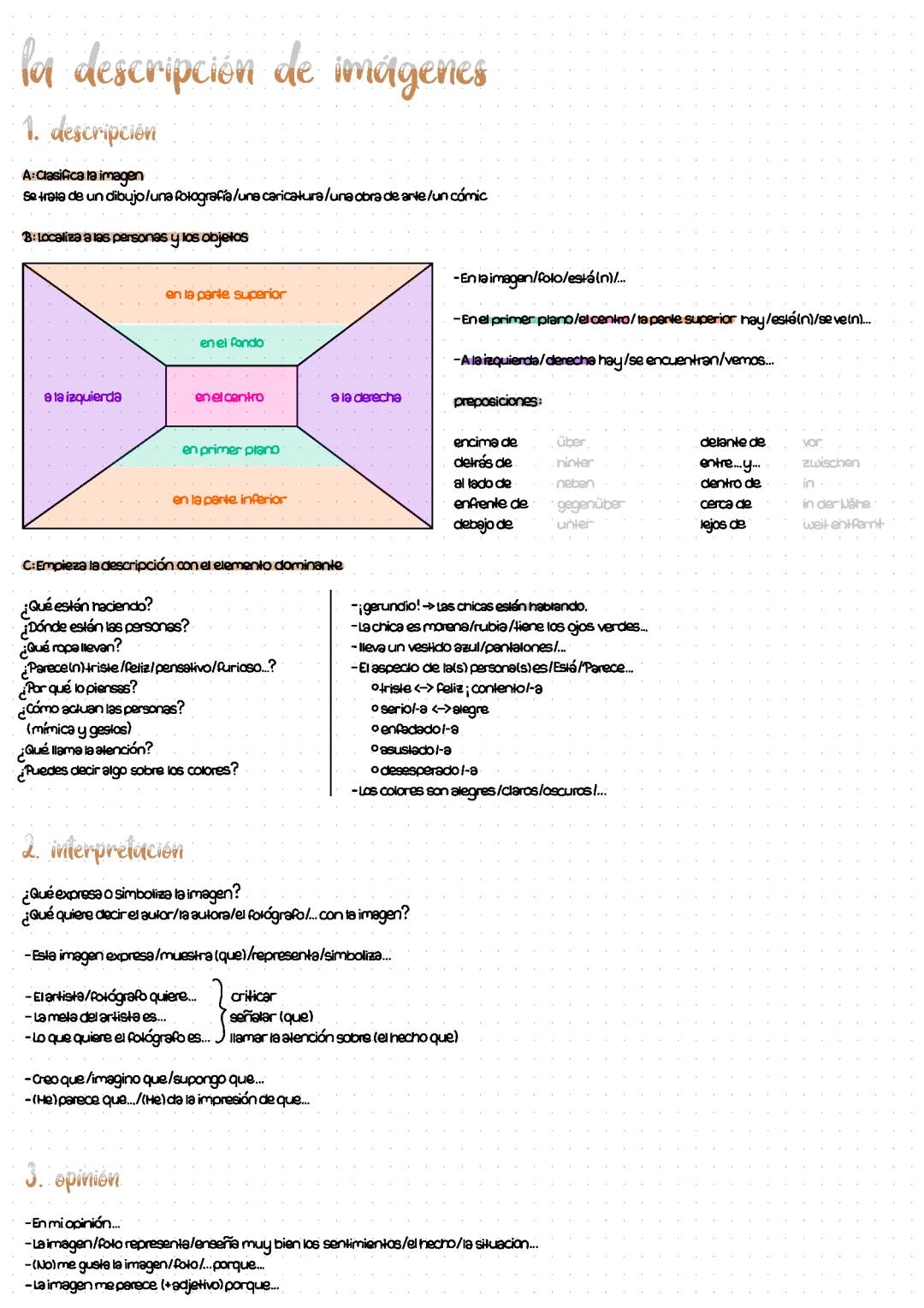 Bildbeschreibung auf spanisch